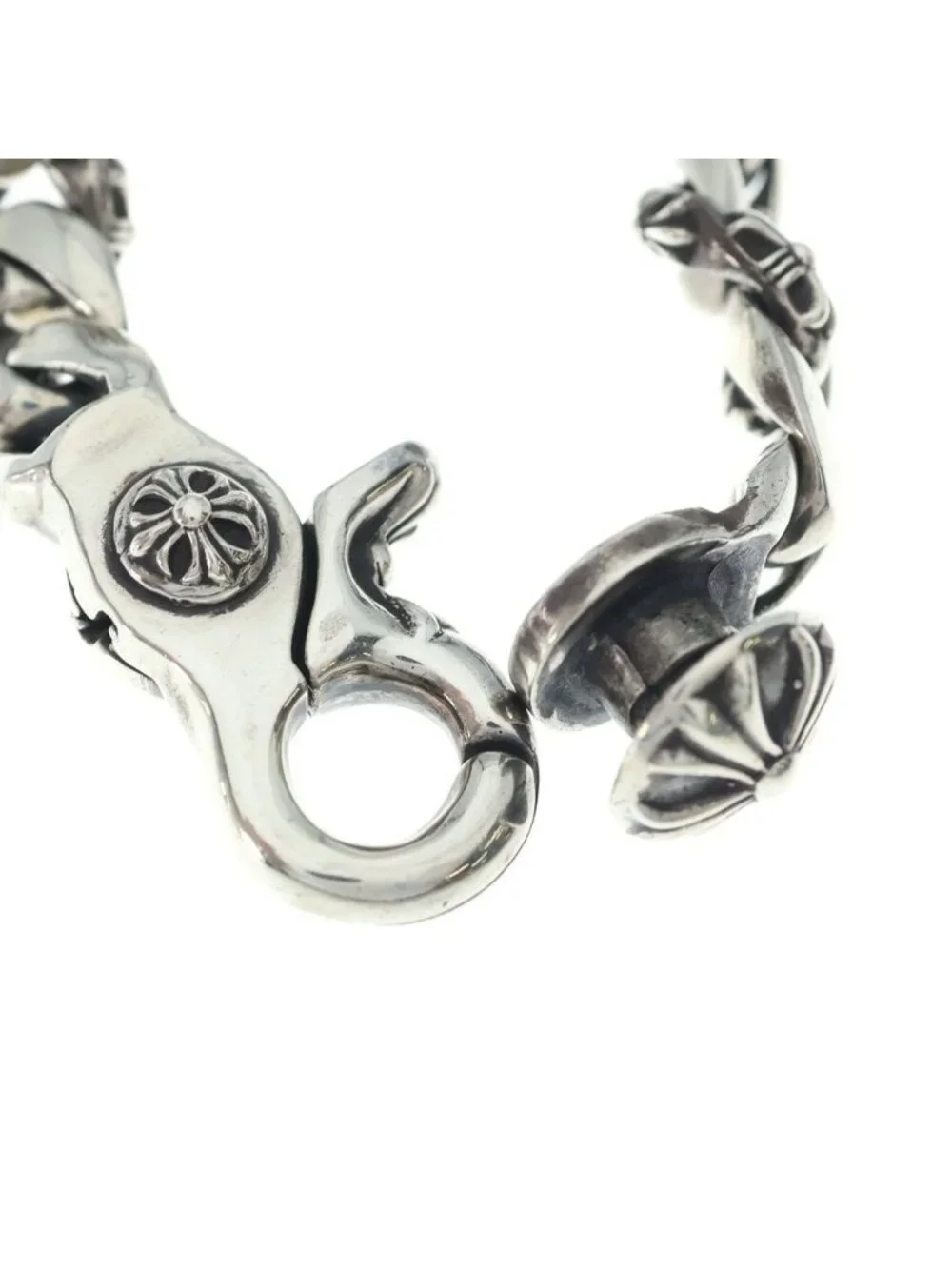 Chrome Hearts Fncy Chn Lnk Fancy Link Clip Vintage Bracelet 13 Links Silver